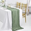 Pack of 2 Sage Green Cheesecloth Table Runner, Rustic Gauze