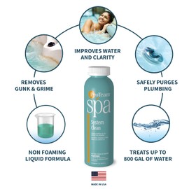 Proteam Spa System Clean - Hot tub Jet Cleaner - Jet Tub Cleaner for Bathtub - Hot Tub Cleaner for The Jets and The Tubes with SplashWiz Hot Tub Chemicals Care Guide - Made in USA (1 pt) (2 Pack)