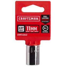 CRAFTSMAN Shallow Socket, Metric, 3/8-Inch Drive, 11mm, 6-Point (CMMT43543)