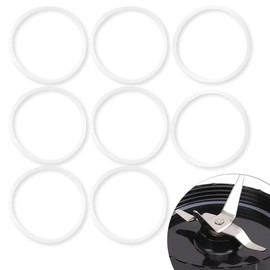 TWZKXC 8 Pcs Seal White Ring, Rubber Gasket Replacement O-Ring, for Blender Replacement Sealing, Compatible with MB1001, Blender Cross Blade, 250W