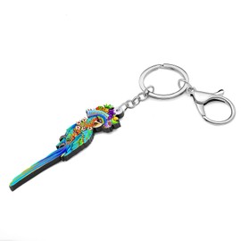 DALANE Acrylic Macaw Parrot Keyring Birds Car Key Ring Gifts for Women Girls Purse Accessories, blue