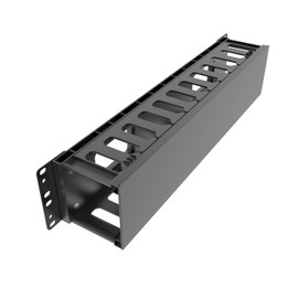 QiaoYoubang 2U Disassembled Plastic Horizontal Rack Mount Cable Management Organizer 12 Slots 19" Rack Mount (2U440)