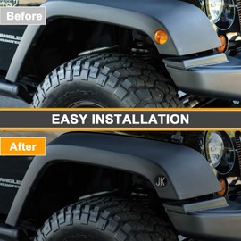 Aexploer Side Marker Lights Compatible with Wrangler JK 2007-2018 Front Fender Full LED Lights,2024 NEW,Favorite of Off-Road Enthusiasts (Clear Lens White Lights)