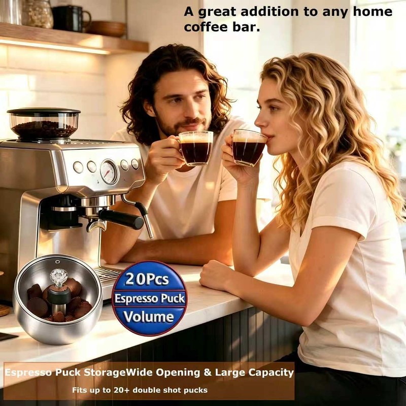 Upgraded Stainless Steel Espresso Knock Box Coffee Knock Box with