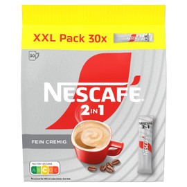 NESCAFÉ 2-in-1 XXL Pack of 30 Sticks, Soluble Bean Coffee with Creamer, Instant Coffee Made from Exquisite Coffee Beans, Pack of 1 (30 Sticks of 8 g)