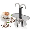 Uncoated 2 Cup Dual Pipe Moka Pot 304 Thickened Stainless
