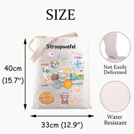 Stroopwafel Recipe Tote Bag Netherlands Food Lover Gift Dutch Pancake Shoulder Bag Foodie Inspired Gift Cooking Gift