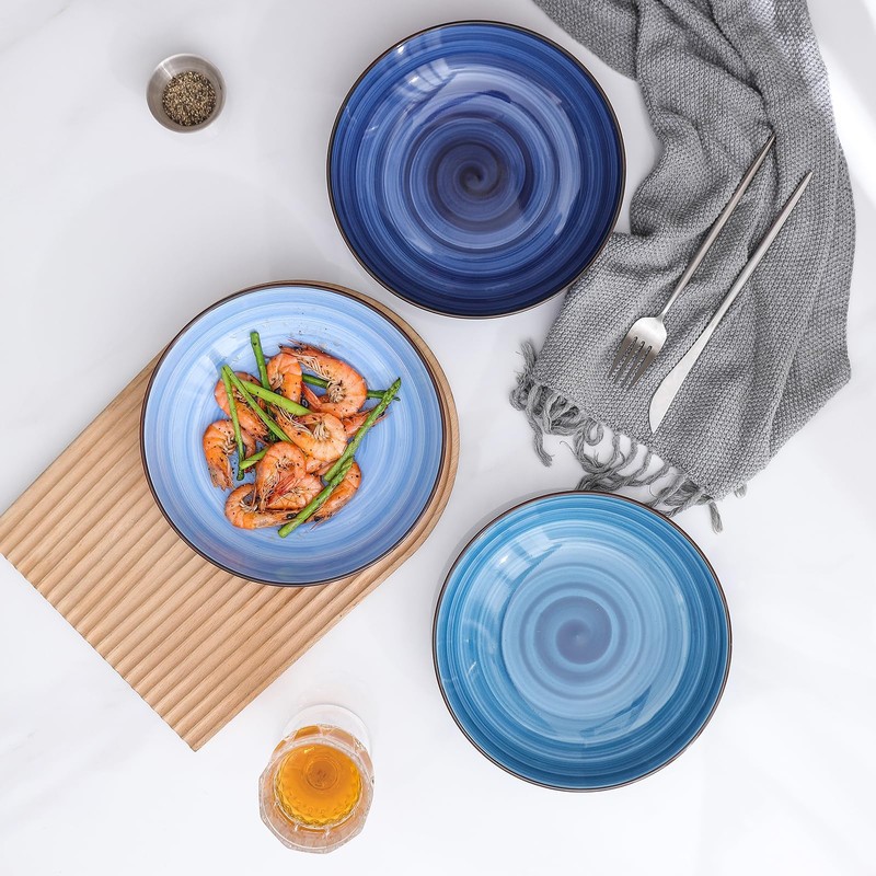 Selamica Ceramic Pasta Bowls Set 34 OZ, Large Salad Bowl