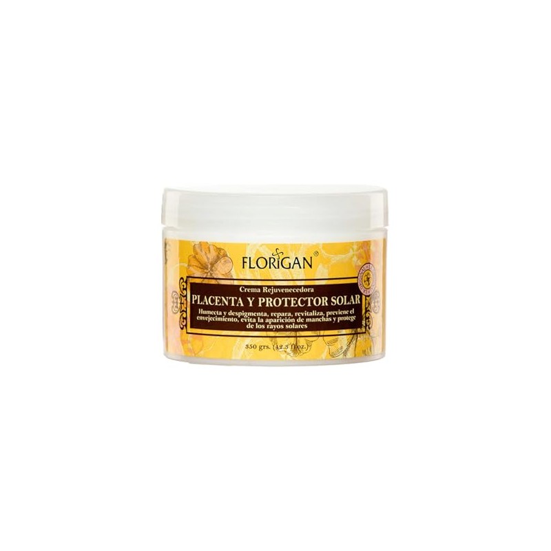 Crema Rejuvenecedora Placenta y Protector Solar Florigan® 350g 2pzas.