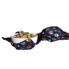 GreaterGood Paw Lover Bowl Cozy - Set of 4, Perfect for Soup or Icecream, Machine Washable, Microwave Safe (Ombre Paws with Hearts)