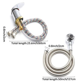 Mixer Taps Sprayer Set, Shower Head with Hose Handheld Shower Head Salon Barber Faucet with Hot and Cold Mixing Valve for Hair Salon Bathing Spa