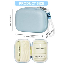 Ainiv Digital Camera Case Compatible with Sony ZV-1/Ricoh GR/Casio zr1000/1200/Canon G7/SX720/Panasonic ZS110, Small Carry Case Digital Camera, Hard Travel Carry Bag, blue