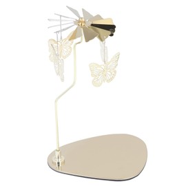 YWBL-WH Portavelas de Carillón de Viento, Portavelas Giratorio, Portavelas Giratorio, Portavelas de Carillón de Viento para la Decoración del Hogar, Fiesta, Portavelas(Mariposa)