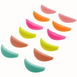 Lash Lift Shields No glue Eyelash Lifting Shield Self Sticky Lash Lift Pads Rainbow Lami Lamination Roller LM Curler Pad Soft Eyelash Perm Rod 6 Size Air Bubble Silicone-Light Weight Guard