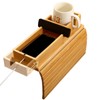 Bamboo Couch Arm Tray with Detachable Cup Holder, 2 in