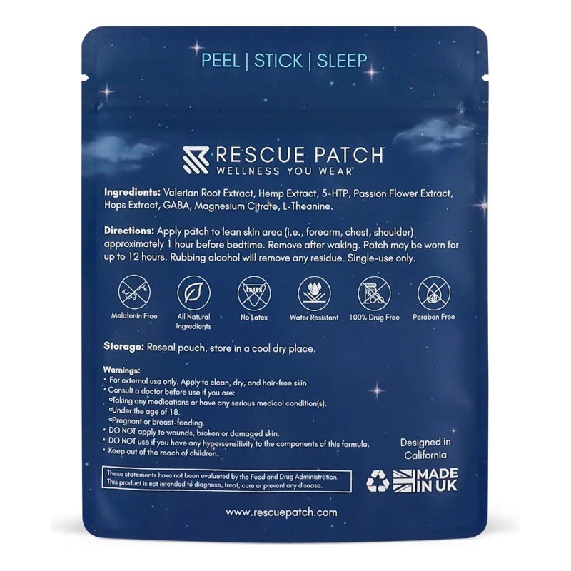 Rescue Patch Parches Dormir Melatonina Unid