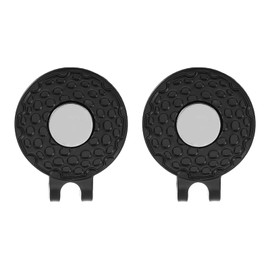 PATIKIL Magnetic Golf Ball Marker Holder, 2 Pack Metal Golf Hat Clips for Women Men Golfer Plants Caps Visor Belt, Black