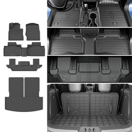 powoq 6-Seat Cargo Mat Compatible with 2020-2026 Ford Explorer Trunk Mat 2nd Row Backrest Liner TPE Trunk Cargo Liner Replacement for 2020-2026 Ford Explorer Accessories