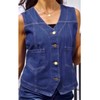 Peaceglad Womens Casual Jean Vest V Neck Open Front Button