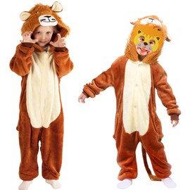 BITOWO Lion Costume Children's Jumpsuit 92 98 104 Lion Costume Children Boys Girls 3-4 Years Costume Lion Child Carnival Fancy Dress Costumes Lion Costume Child Baby for Small Children