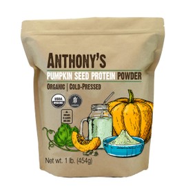 Anthony's Organic Pumpkin Seed Protein Powder, 1lb, Gluten Free, Non GMO, Unflavored, Plant-Based Protein