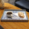 Omuriko Rectangle Plastic Serving Tray with Handles, Elegant Decorative Tray