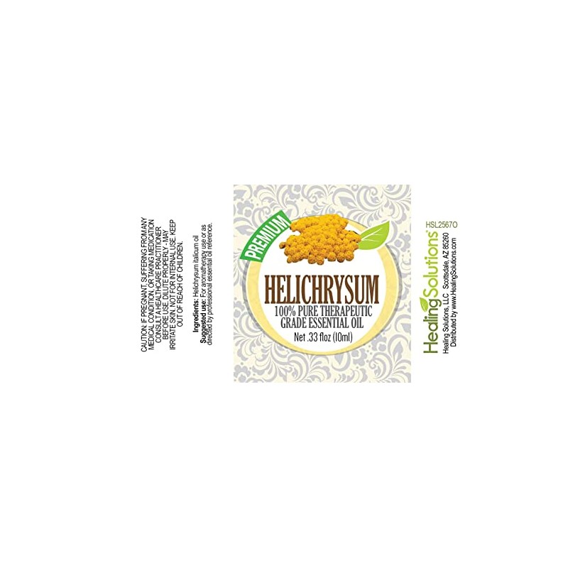 Healing Solutions 10ml Oils - Helichrysum Essential Oil - 0.33