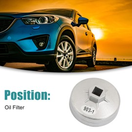 ACROPIX Drive End Cap Oil Filter Wrench 13cm Square 15 Flutes 75mm Silver Tone 1pcs