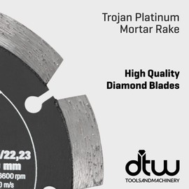 TROJAN Platinum Professional Contractor Mortar Raking Diamond Blade/Diamond Disc - 125mm/5/6.0mm Width