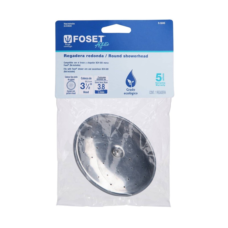 Foset Aqua R-504S, Regadera redonda de 3 1/2"