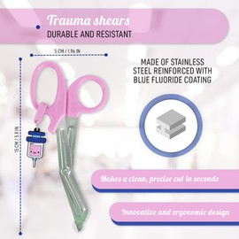 Nursing Scissors - Trauma Shears - Blunt Tip Scissors - Stainless Steel - Design - Distinctive Keyring