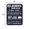 Laundry Room Decor, Laundry Room Rules, 9 inch x 12
