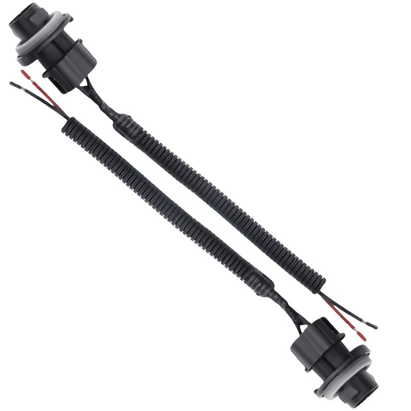 2 Pcs License Plate Light Socket Black Rear Lamp Wire