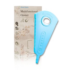 Jane Kitch Jar Opener Can Opener Bottle Opener Friendly for Arthritis Sufferers, Elderly, Children and Weak Hands. Multi-Function Beer Bottle Opener Jar Lid Opener Fit for Water Soda Beer (Blue)