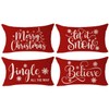 ITFRO Set of 4 Snowflake Decor Christmas Throw Pillow Covers