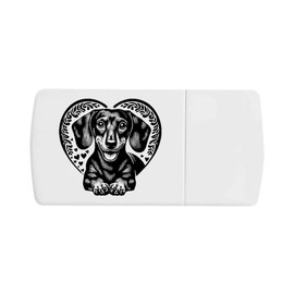 'Dachsund Love Heart' Pill Box with Tablet Splitter (PI00032237)