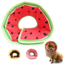 Soft Dog Cone, Lightweight Elizabethan Collar for Dogs, Adjustable Soft Cones for Dogs/Cats to Stop Licking After Surgery, Cute Watermelon Cone of Shame Alternatives for Pets (Small)