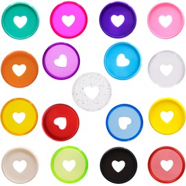 ITSYHPRO 33pcs Expansion Binder Rings Disc 1.1 Inches Plastic Discbound Discs Planner Discbound Notebook Accessories(Multicolor Heart,1.1inch/28mm 33pcs)