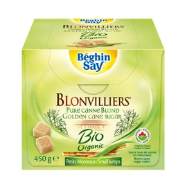 Blonvilliers Organic, Cubes, Pure Golden Cane Sugar, Environmentally Friendly, 100% Certified Organic, 450g