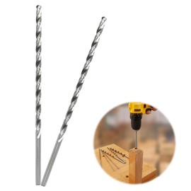 6MM Drill Bit 200MM Long Twist Drill Bits High Carbon Steel Spiral Wood Drill Bits drill Accessories for Dowel Drilling Wood,Plastic and Aluminum,2PCS(Silver)