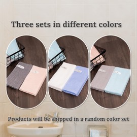 myHomeBody Exfoliating Washcloths for Showering, Loofah Body Scrubber Exfoliator, Back Shower Towel, Bath Washer for Exfoliation, Set of 2 (Color Will Be Shipped Randomly)