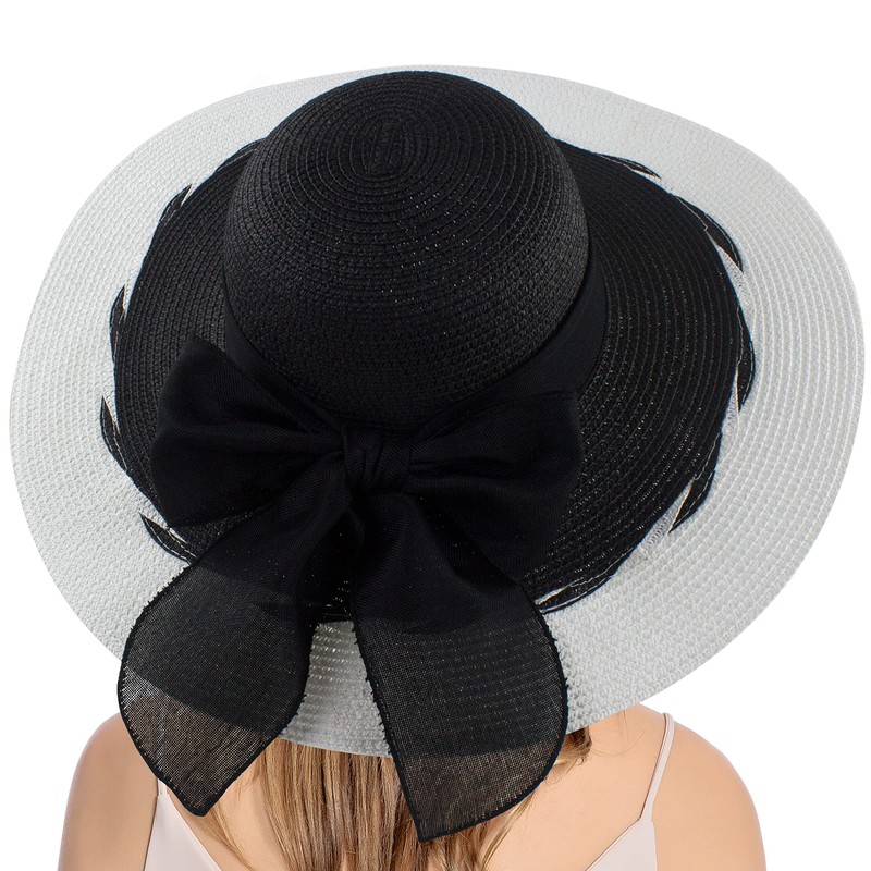 Muryobao Womens Sun Straw Hat Wide Brim UV UPF 50+