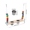 Bird Feeding Dish Cups with Parrot Perch Swing Natural Colorful