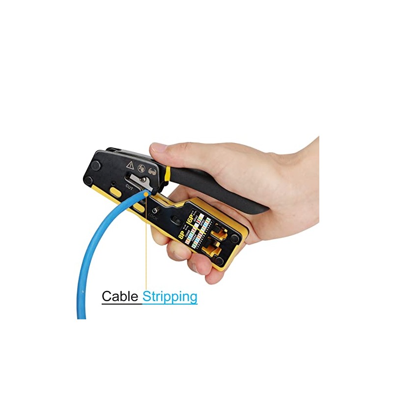 Solsop Pass Through RJ45 Crimp Tool Kit Ethernet Crimper CAT5