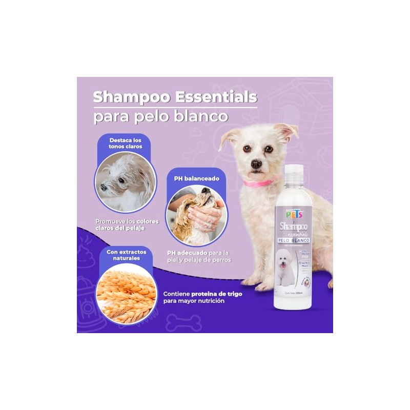 Fancy Pets Shampoo Essentials para Pelo Blanco de Perro, 500