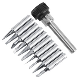 Soldering 10 Pack 900 MT Lead-Free Copper Soldering Iron Tips for Rework Station Tool Kits for 936, 937, 938, 969, 8586, 852D Replacement Accessories