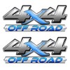 4x4 Chrome Blue Off Road 2 Pack Decal #FE417