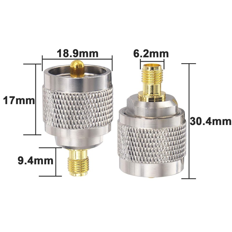 BOOBRIE 2pcs RF Coaxial Connector SMA Female to M Male