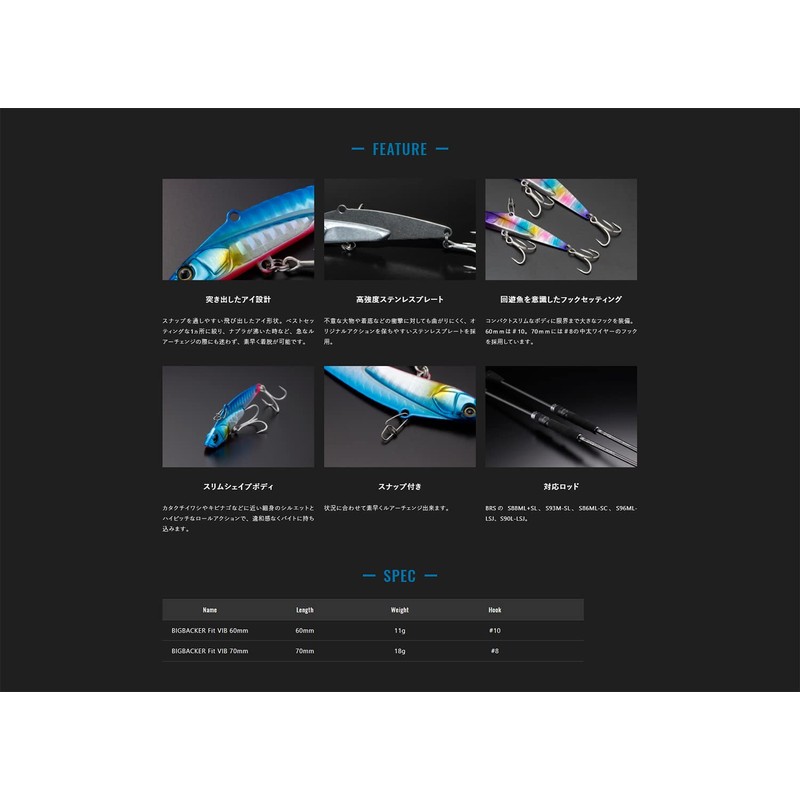 JACKALL FIT VIB 70 Super Real Sardine Big Backer