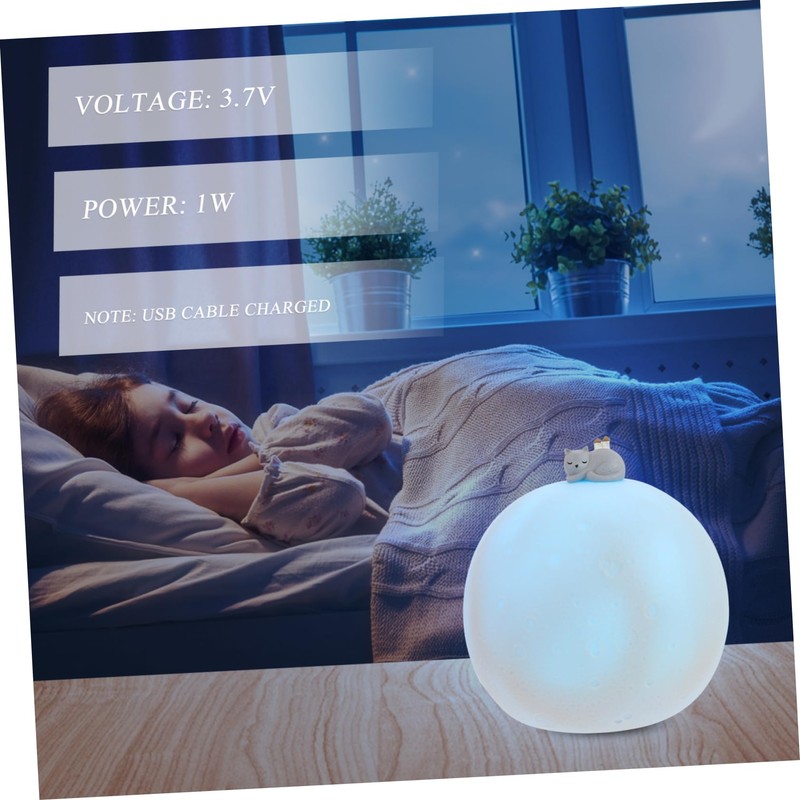 BIUDECO USB Charging Night Lamp Small Moon Night Light USB